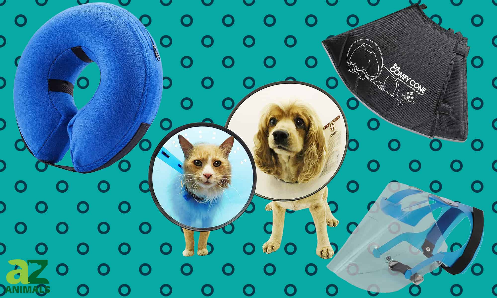 MY-PETS Cat Cone Recovery Collar Adjustablle Soft Elizabeth Circle Comfy E-Collar Dog Cones of Shame After Surgery Protective Waterproof 