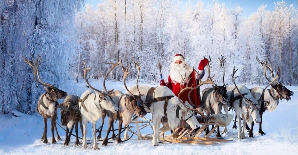 merry christmas santa and reindeer