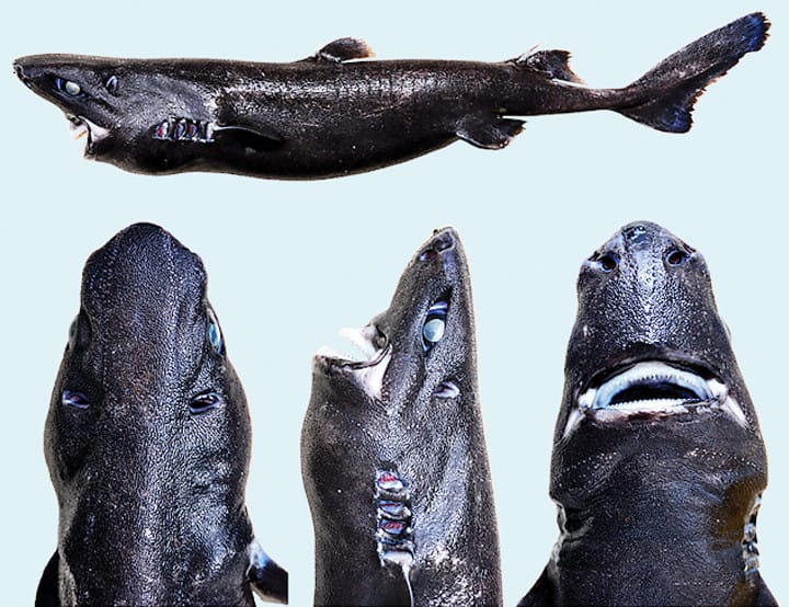 Ninja lanternshark Etmopterus benchleyi, image published in - Vásquez, V.E., Ebert, D.A. & Long, D.J. (2015). "Etmopterus benchleyi n. sp., a new lanternshark (Squaliformes: Etmopteridae) from the central eastern Pacific Ocean" (PDF). Journal of the Ocean Science Foundation, 17: 43–55. Retrieved 25 December 2015.