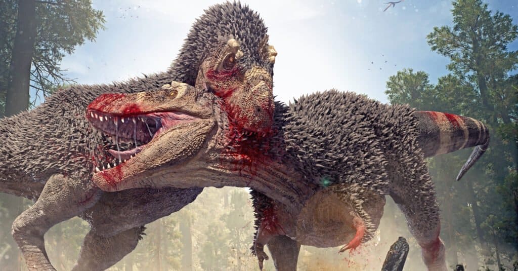 Allosaurus vs T-Rex - การต่อสู้ของ T-Rex