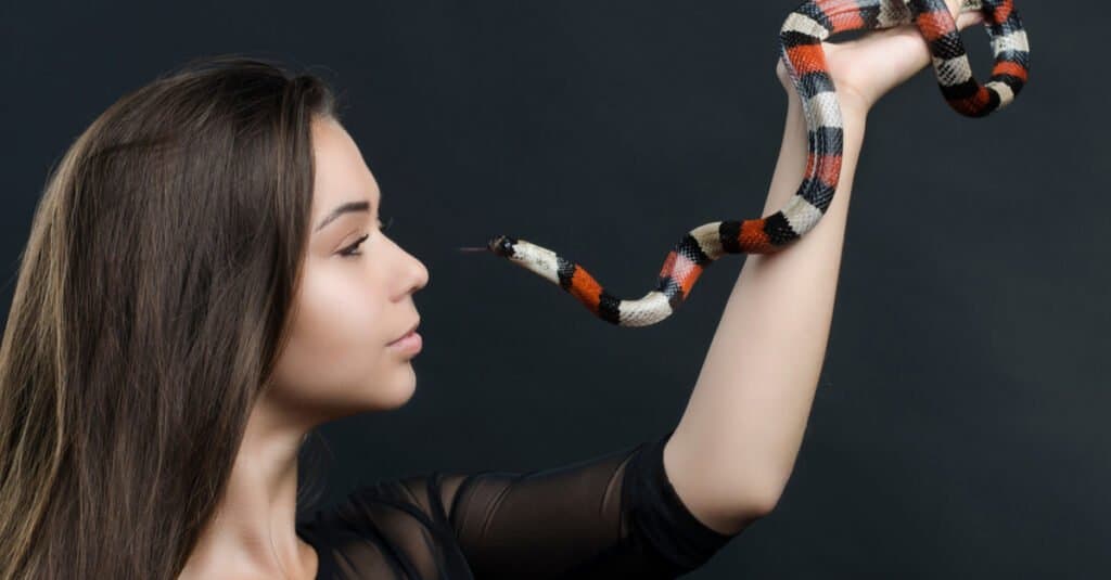 Milk Snake - Woman Holding Milk Snake