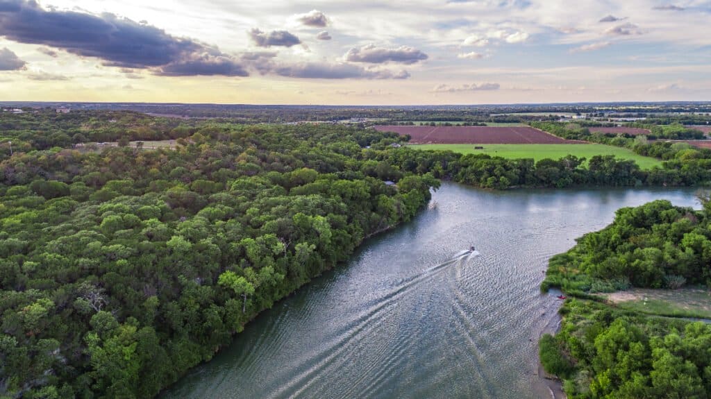 The Brazos River passes through several major metro areas in Texas