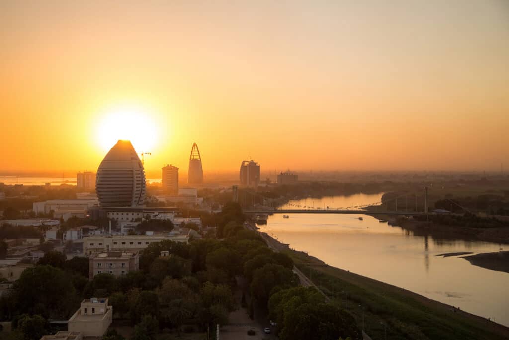 A,Sunset,View,Of,River,Nile,In,Khartoum,,Sudan