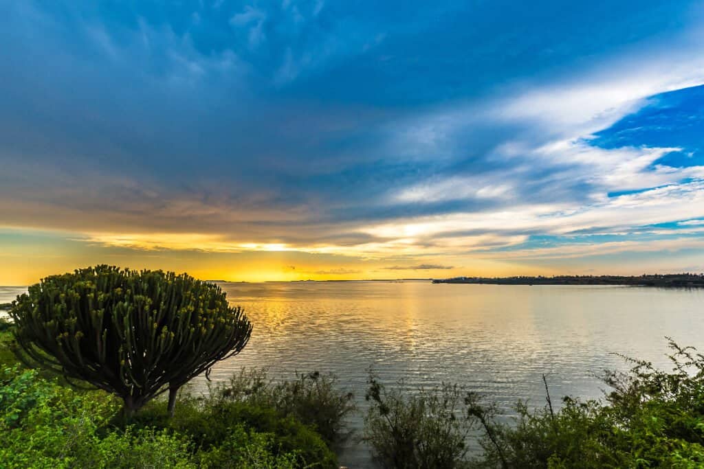 Sunset at Lake Victoria, Kenya.