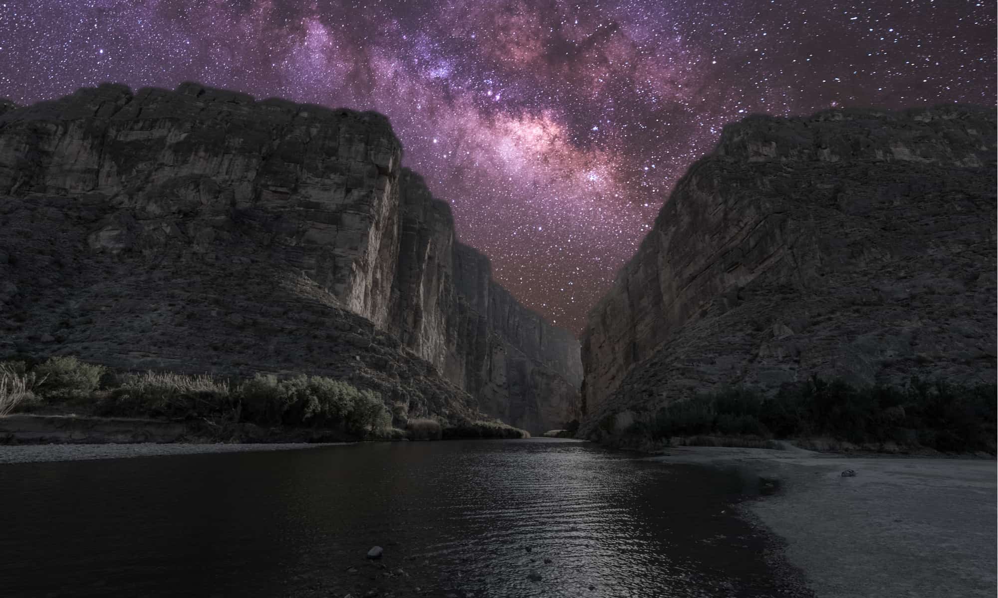 ig Bend National Park - Santa Elena Canyon with Milky Way
