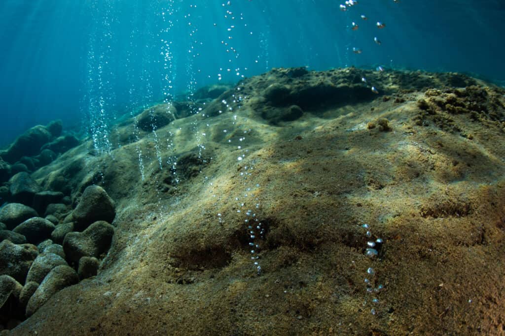 Underwater Volcano Activity Island of Flores in Indonesia