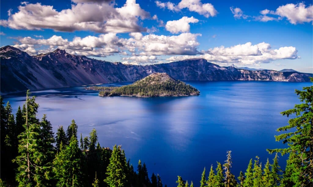 A majestic view of Crater Lake in Oregon.