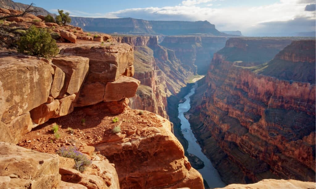 View of the Colorado river in arizona at the grand canyon.