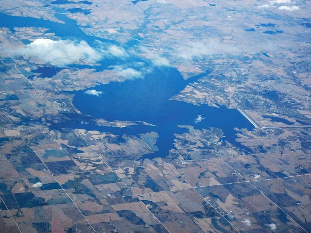 Milford Lake northwest of Junction City, Kansas