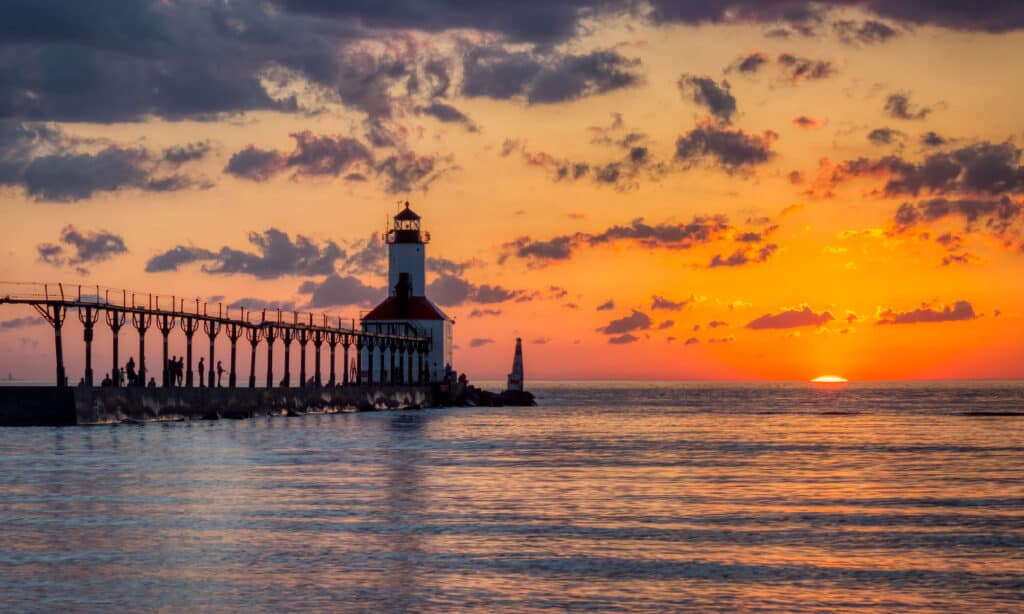 Lake Michigan shoreline spans over 1,600 miles