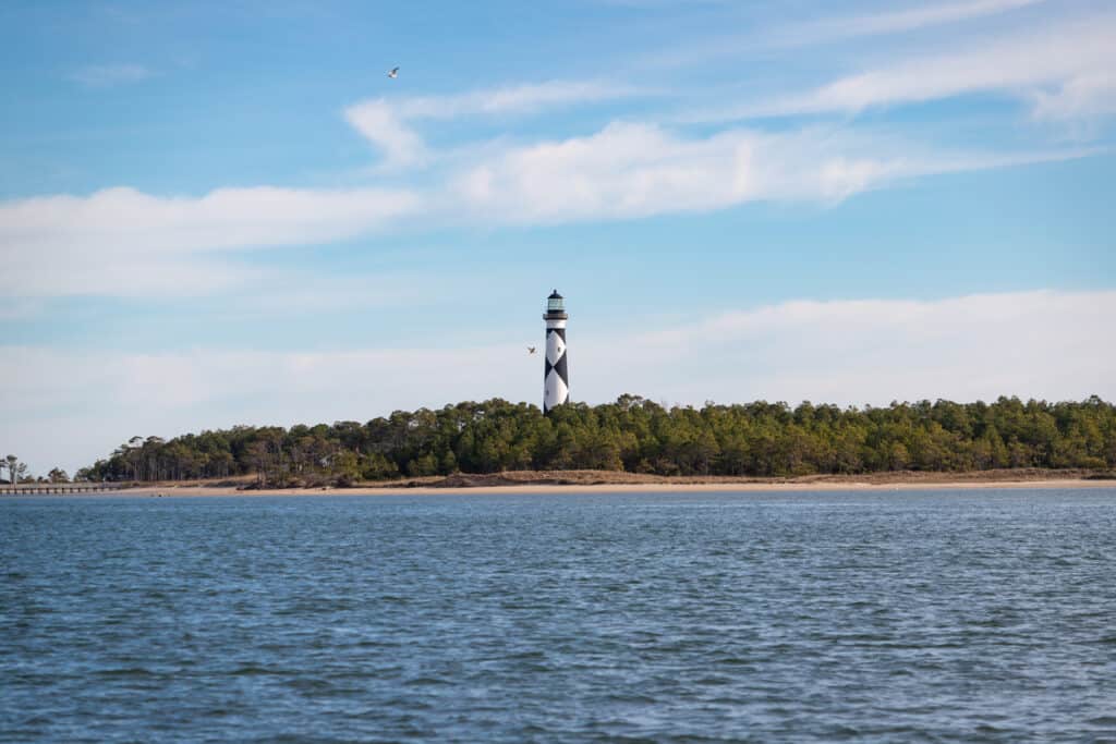 Cape Lookout Lighthouse provides beautiful views of the Outer Banks of North Carolina.