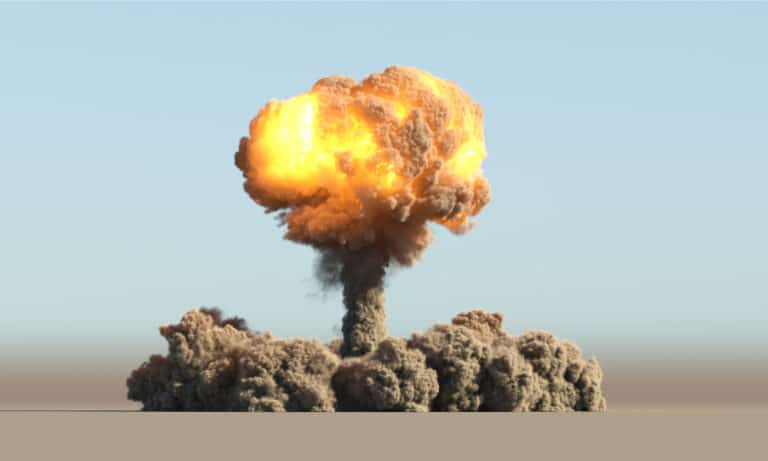 Atomic explosion 3d illustration