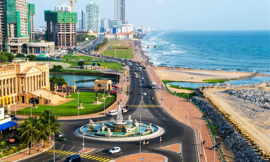 Aerial view of Colombo, Sri Lanka.