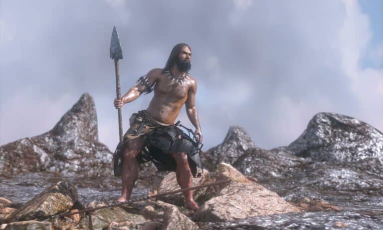 Ancient primitive caveman of the Cenozoic era.
