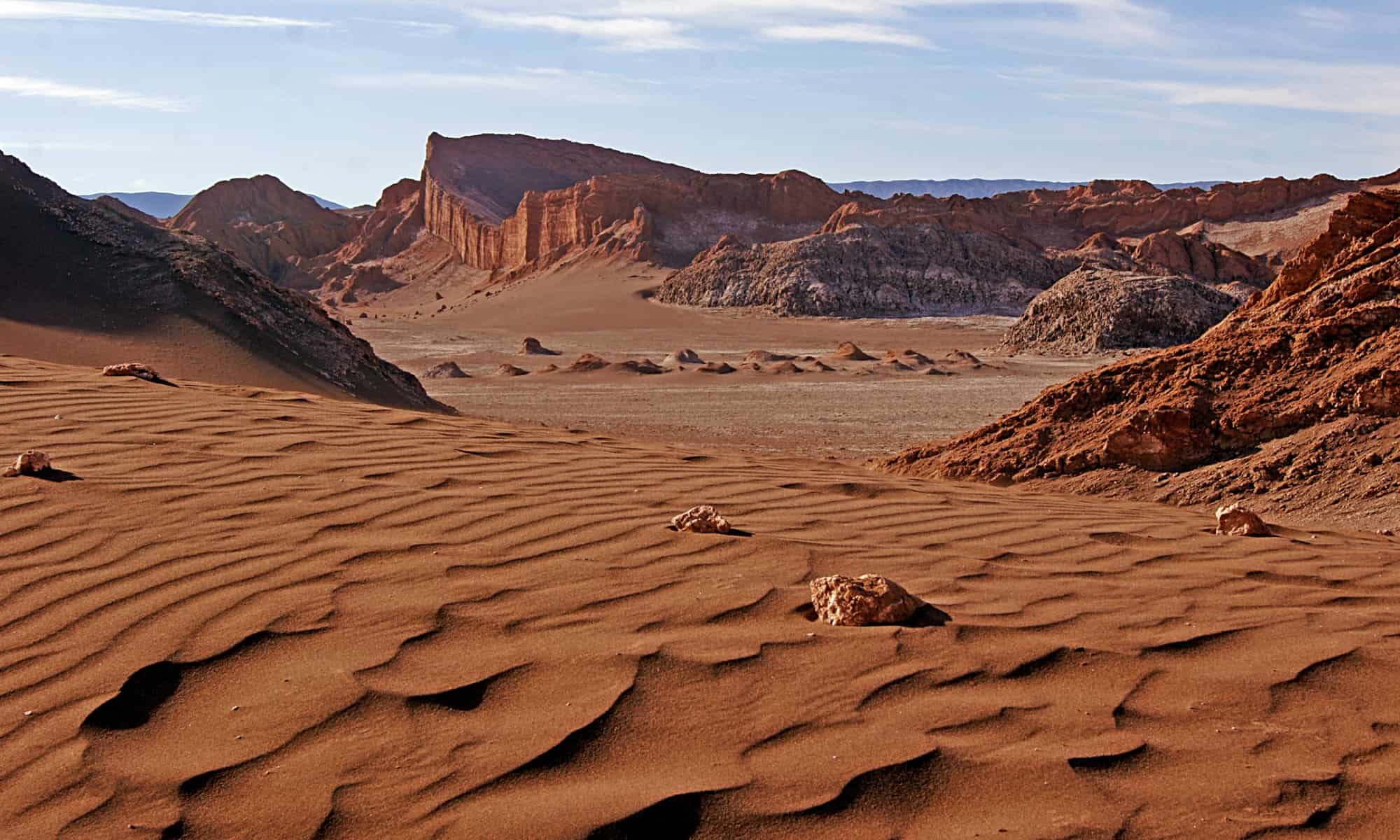 The Valley of the Moon in the Atacama Desert. Known for its