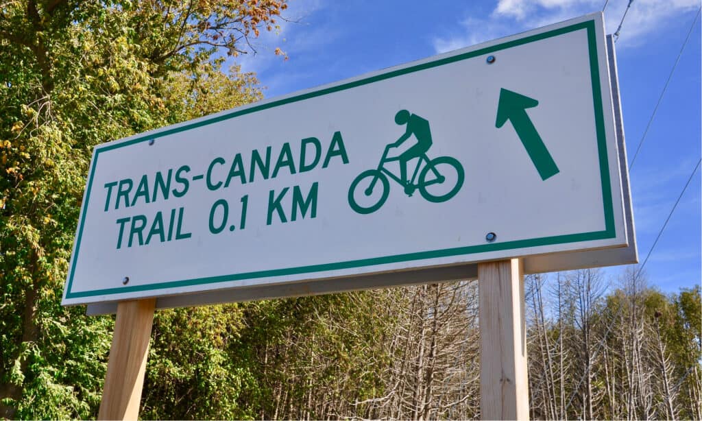 Trans-Canada trail signboard
