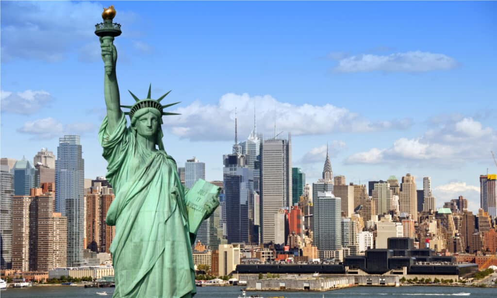 Đường chân trời của Thành phố New York - Tượng Nữ thần Tự do