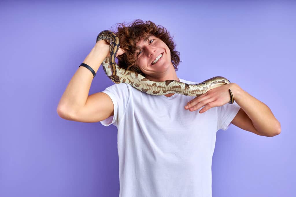 guy with his snake