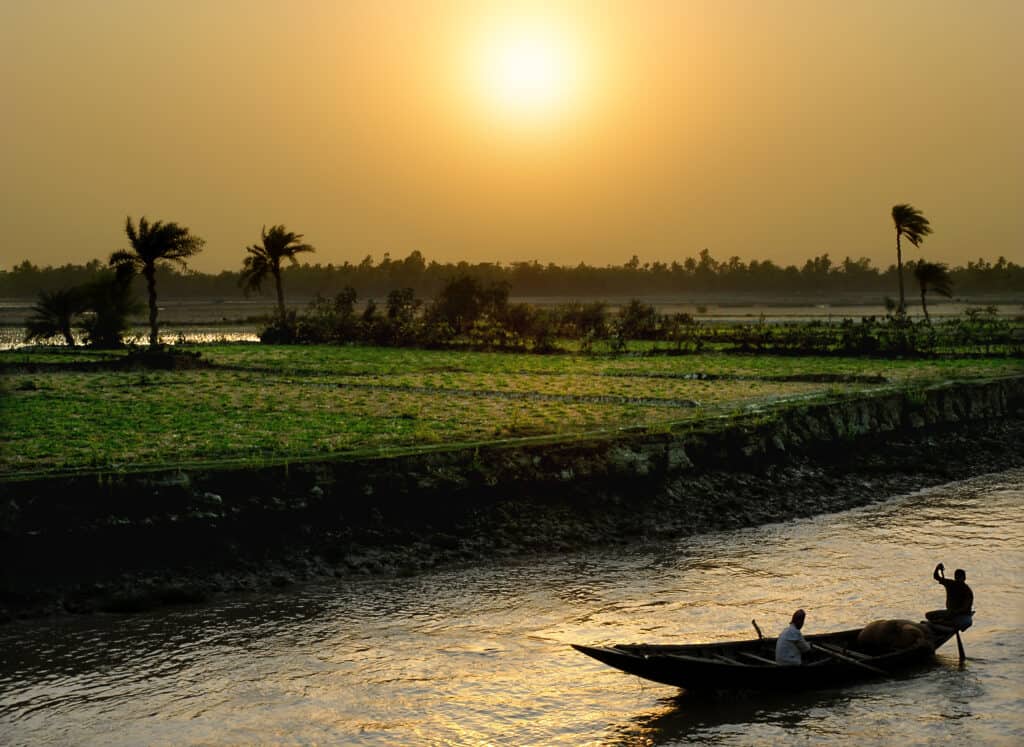 The Ganges River at sunset