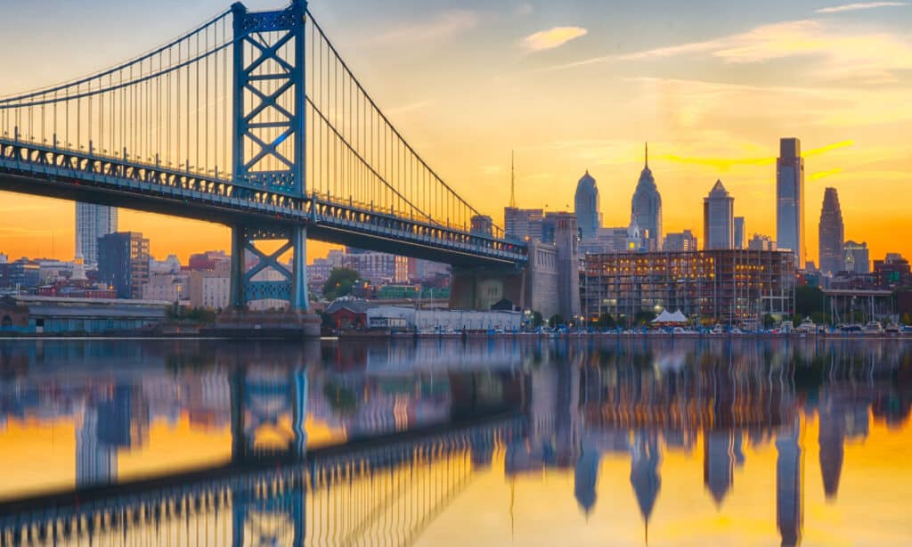 Delaware River with Philadelphia Skyline