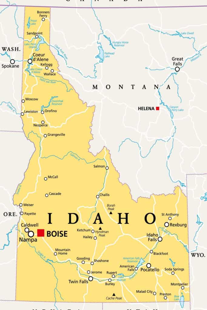 Idaho Haritası 