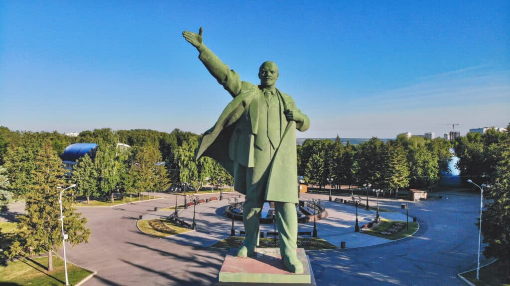 statue of vladimir lenin in Ufa, Russia
