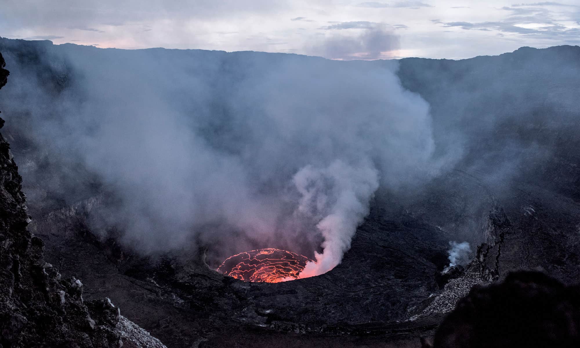 inside an active volcano