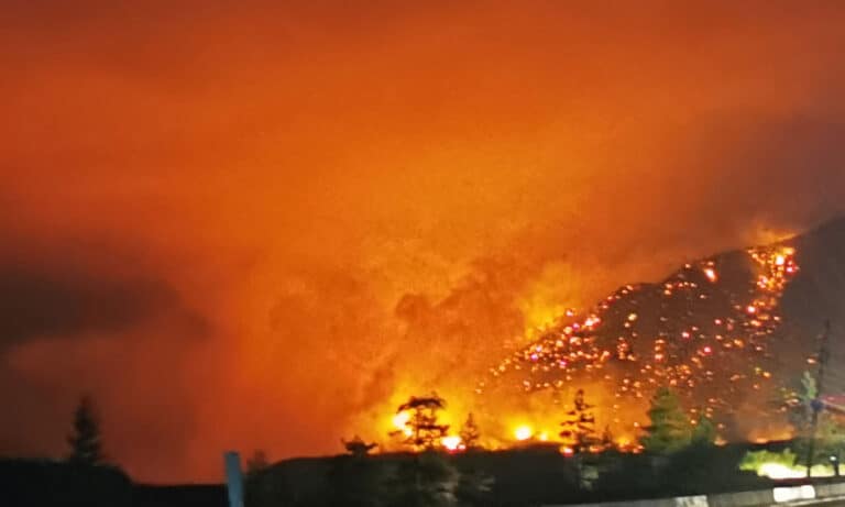 Town of Lytton and mountains burn in BC Wildfire 1