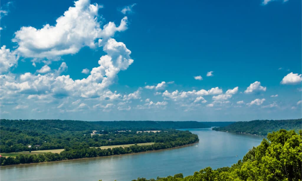 High View of Bend in Ohio River