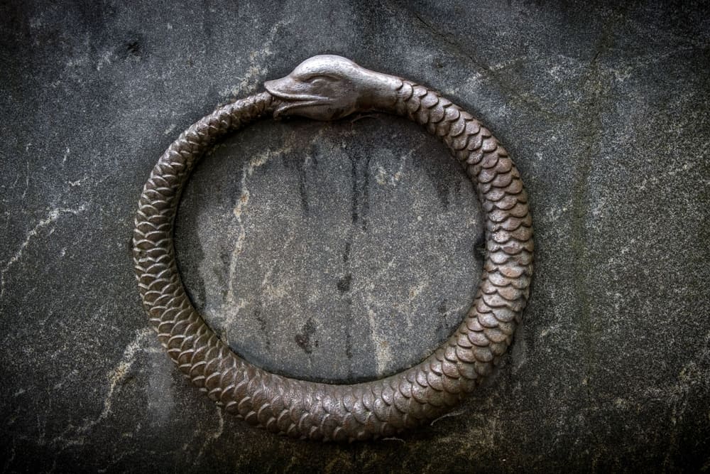 snake eating tail ouroboros