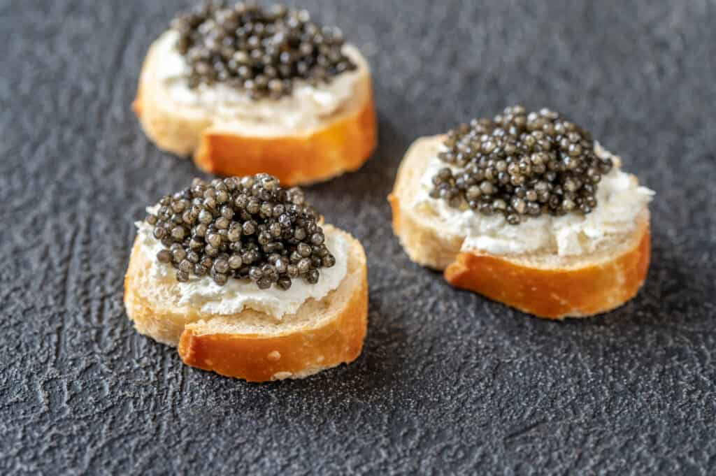 Black Caviar with cream cheese