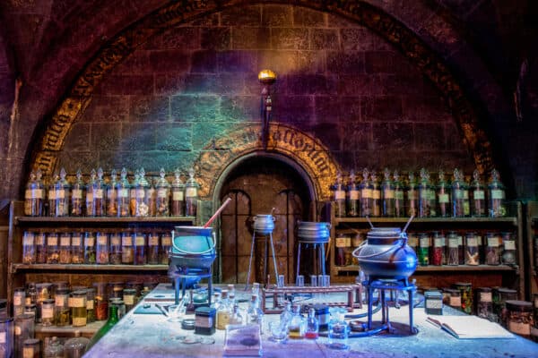 Potions classroom at the Making of Harry Potter Studio