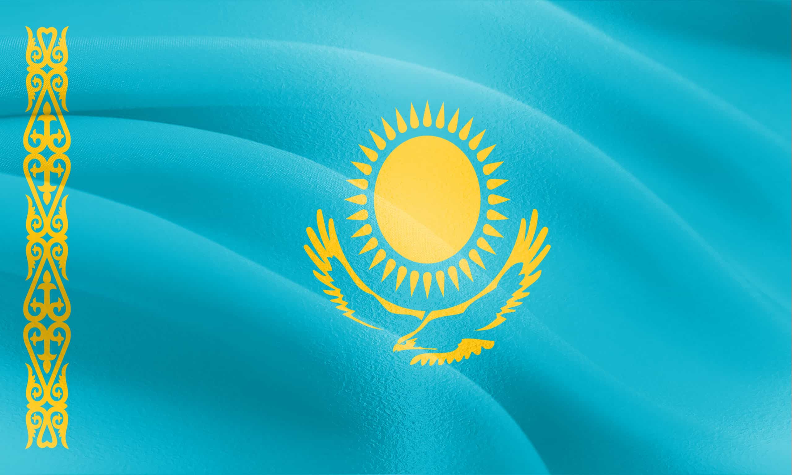 Textured Flag of Kazakhstan ideal for backdrops