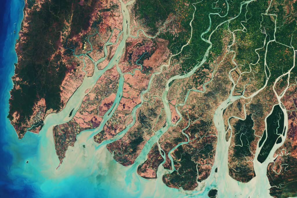 River delta at the Irrawady