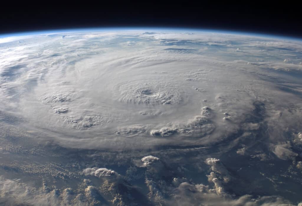 Hurricane seen from space.