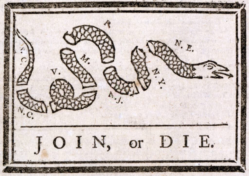 Join, or Die flag design