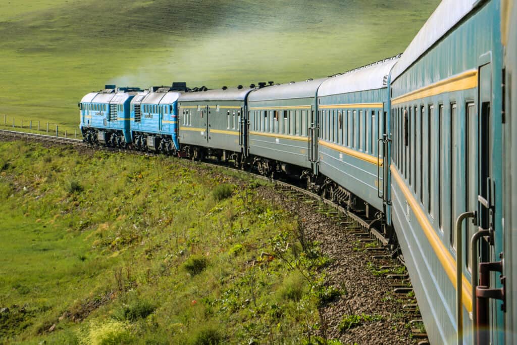 trans-siberian railway running through Mongolia