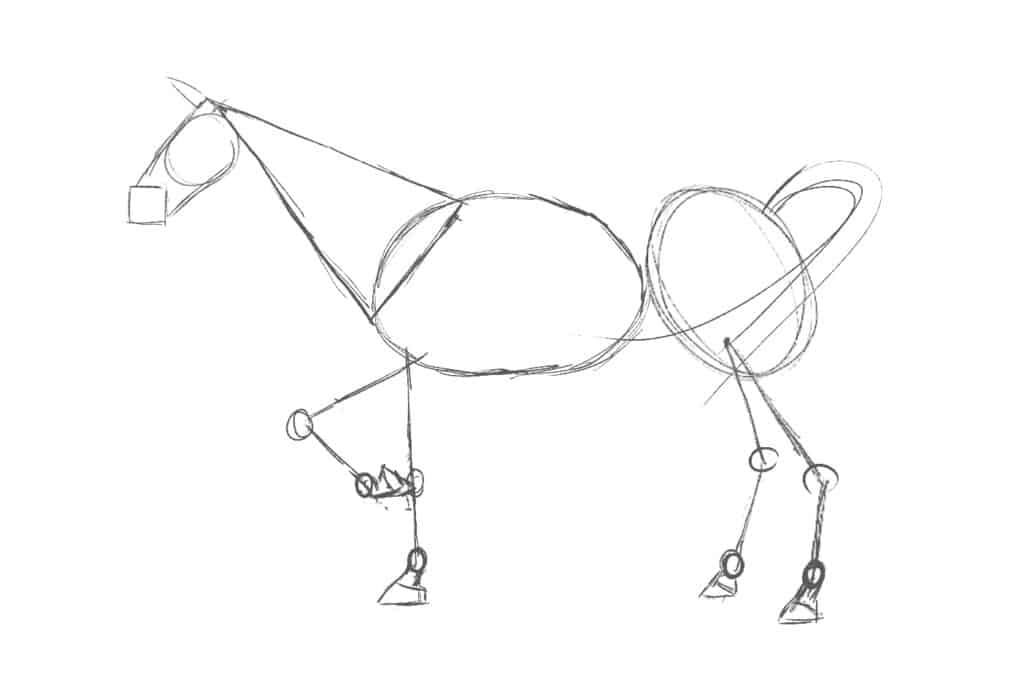 How to draw a horse step 1c