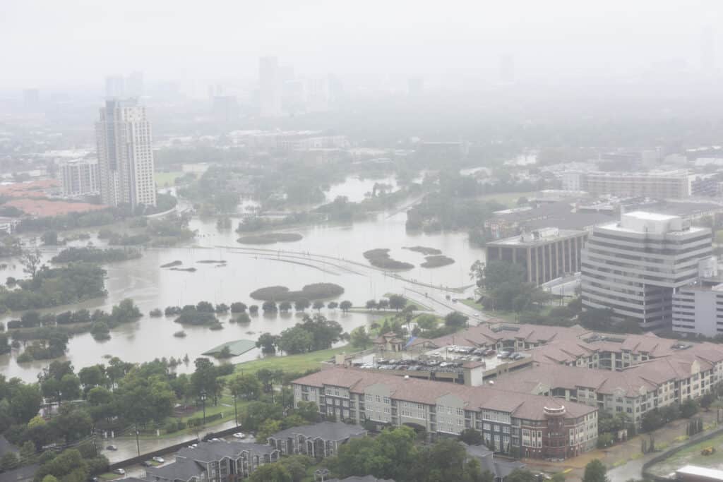 hurricane harvey aerial view