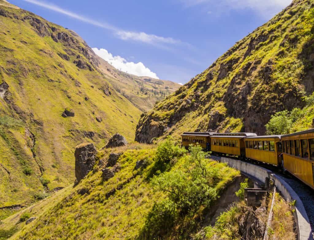 Train in Andes Mountains