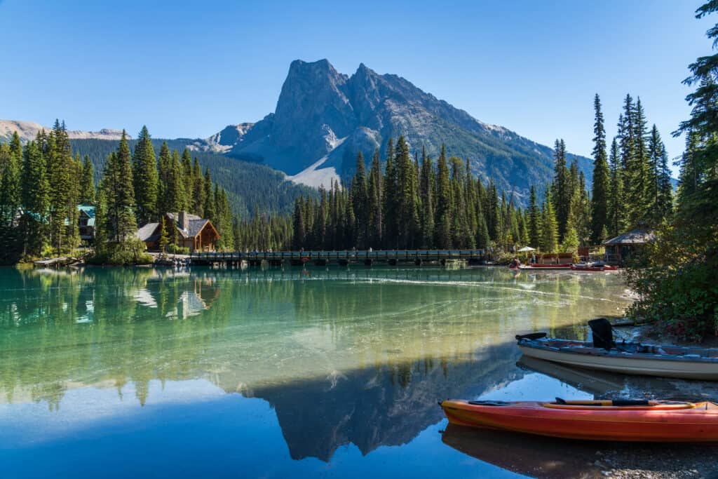 Emerald Lake on a sunny summer day.