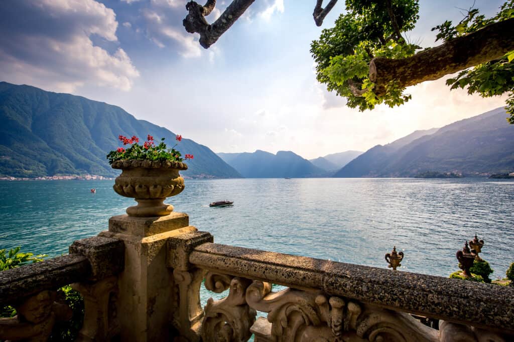 Lake Como near Bellagio, Piemonte, Italy.