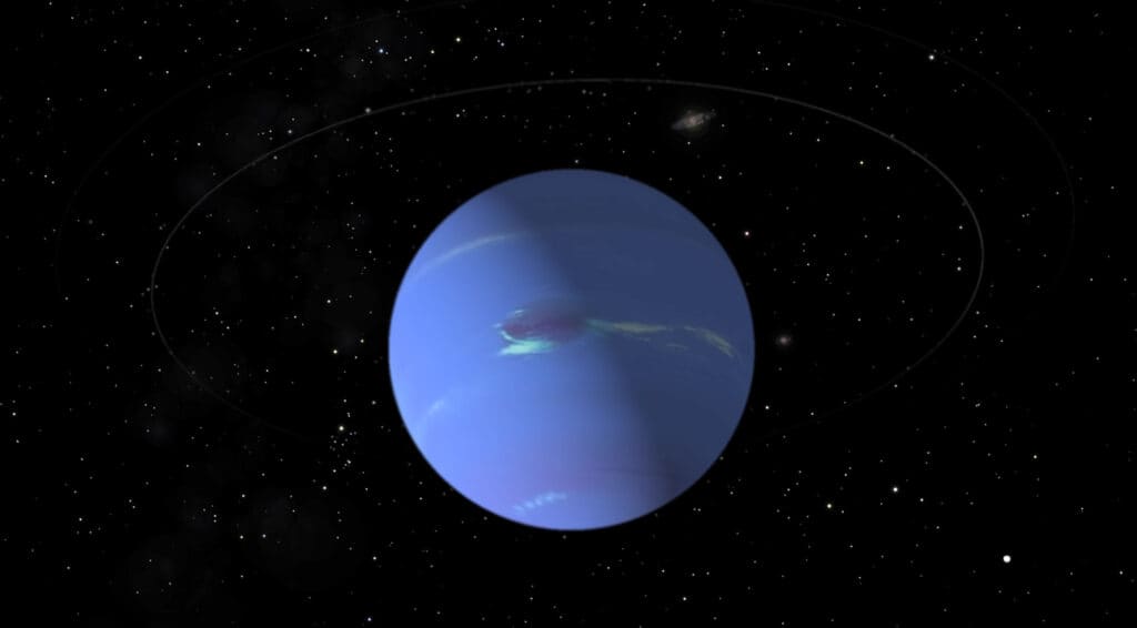 Neptune on a background of stars "n