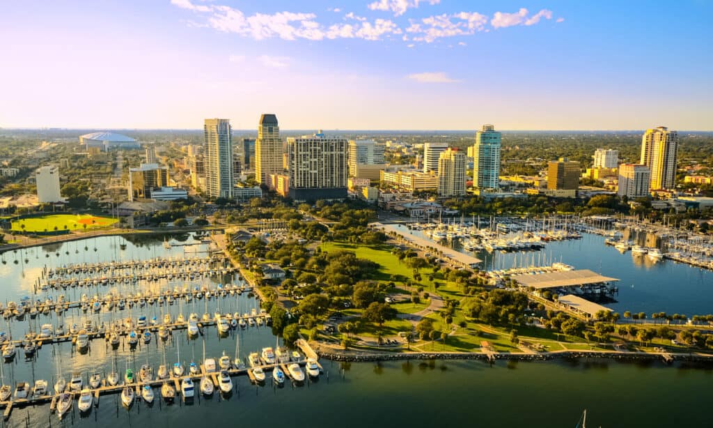 Florida - US State, St. Petersburg - Florida, Tampa, Urban Skyline, Aerial View