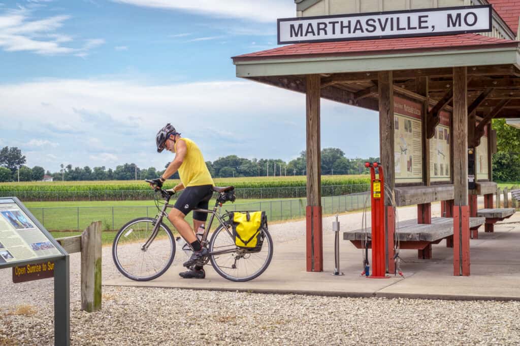 longest biking trail in Missouri