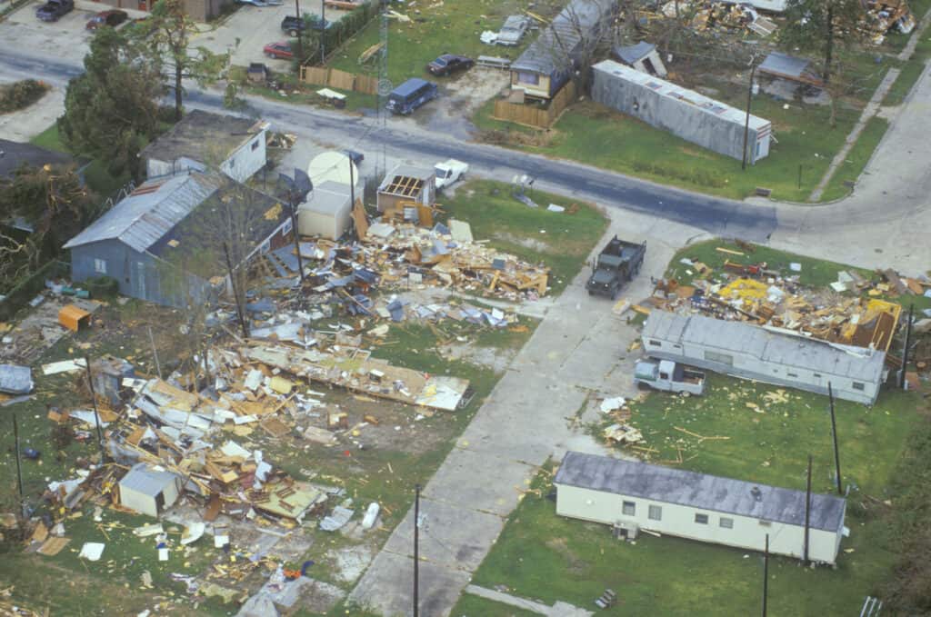 Homes after Hurricane Andrew in Florida