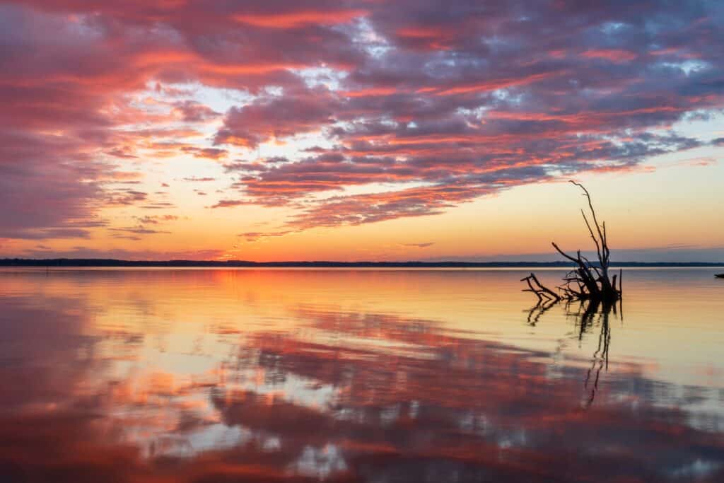 Sunset over water in virginia