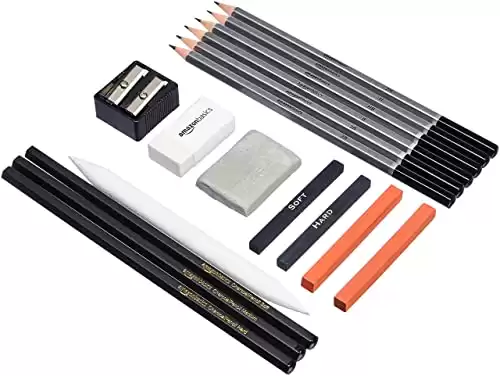 Kit de crayons d'art pour croquis et dessin Amazon Basics