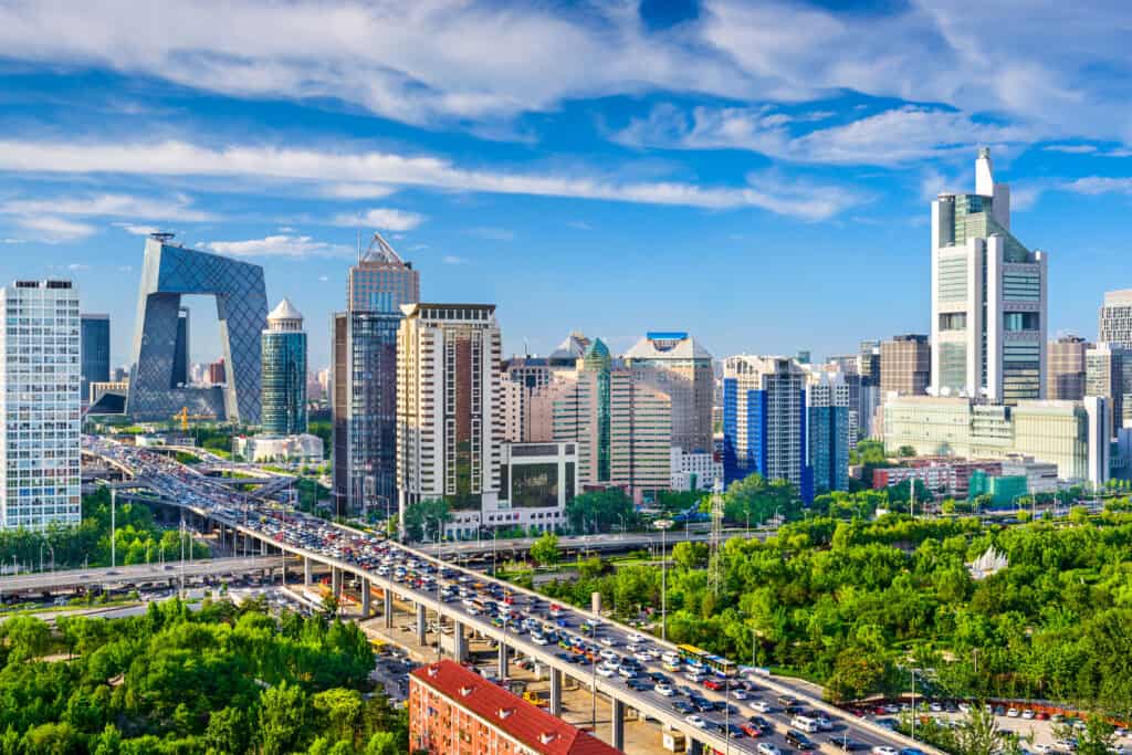 Paysage urbain de Pékin, Chine au CBD.