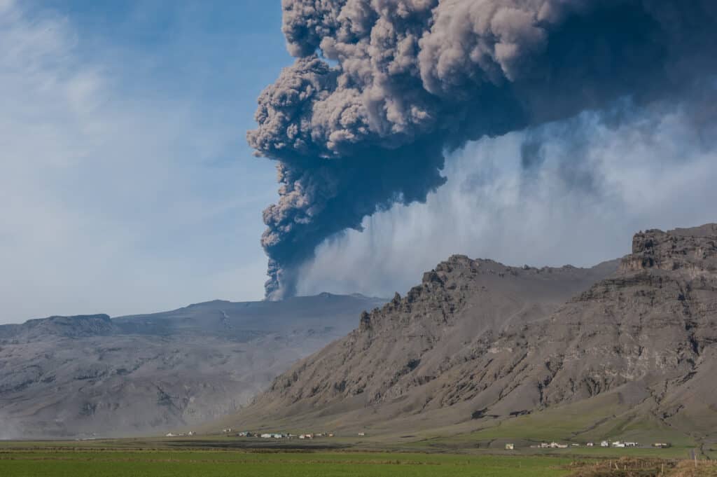 Eyjafjallajökull volcanic eruption in Iceland